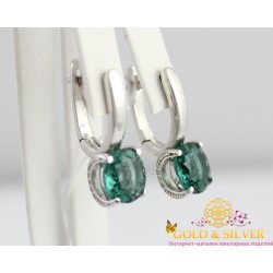 Серебряные серьги Адриатика зел. кварц 2936zkv